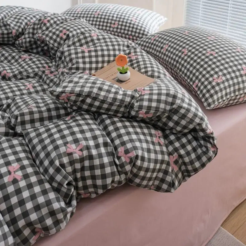 Green Floral Bedding Set Ins Twin Full Queen Size Duvet Cover No Filler Flat Sheet Pillowcase Girl Home Totel Bed Linens