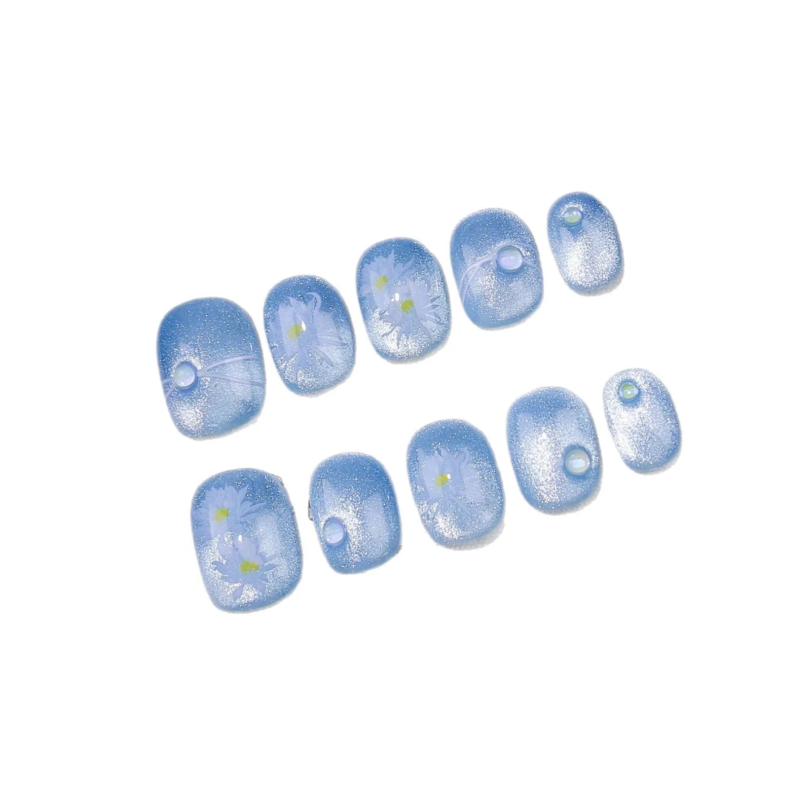 10pcs Festive Red Oval Short Press-On Nails with Cute Tomato Design Glossy Finish Holiday Nail Art Set