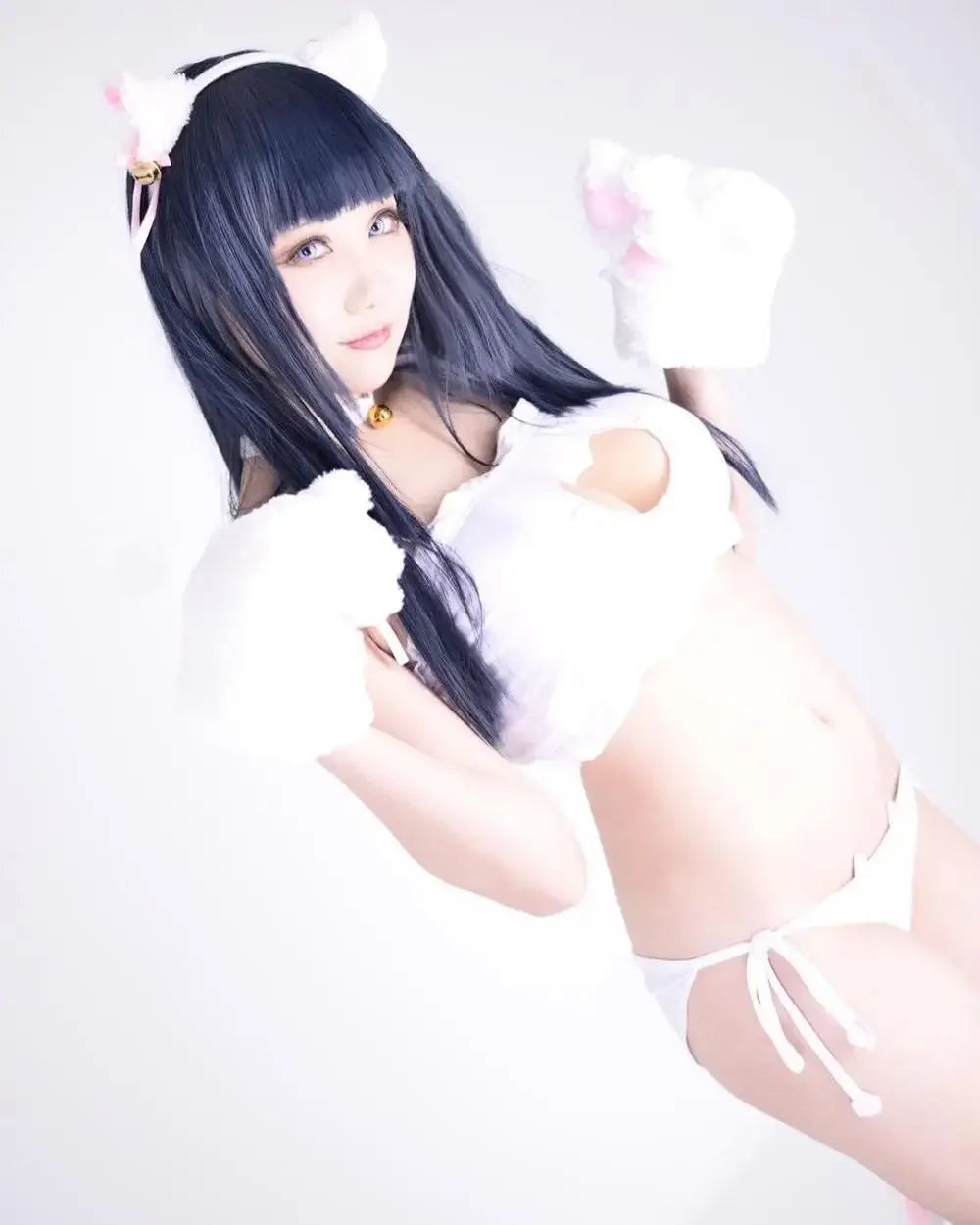 Anime Cartoon Cute Lolita Cat Girls Uniform Bra Brief Nad Neck Ring Set
