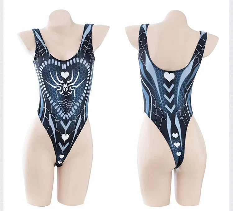 Anime She Venom Costume Crotchless Bodysuit Spider