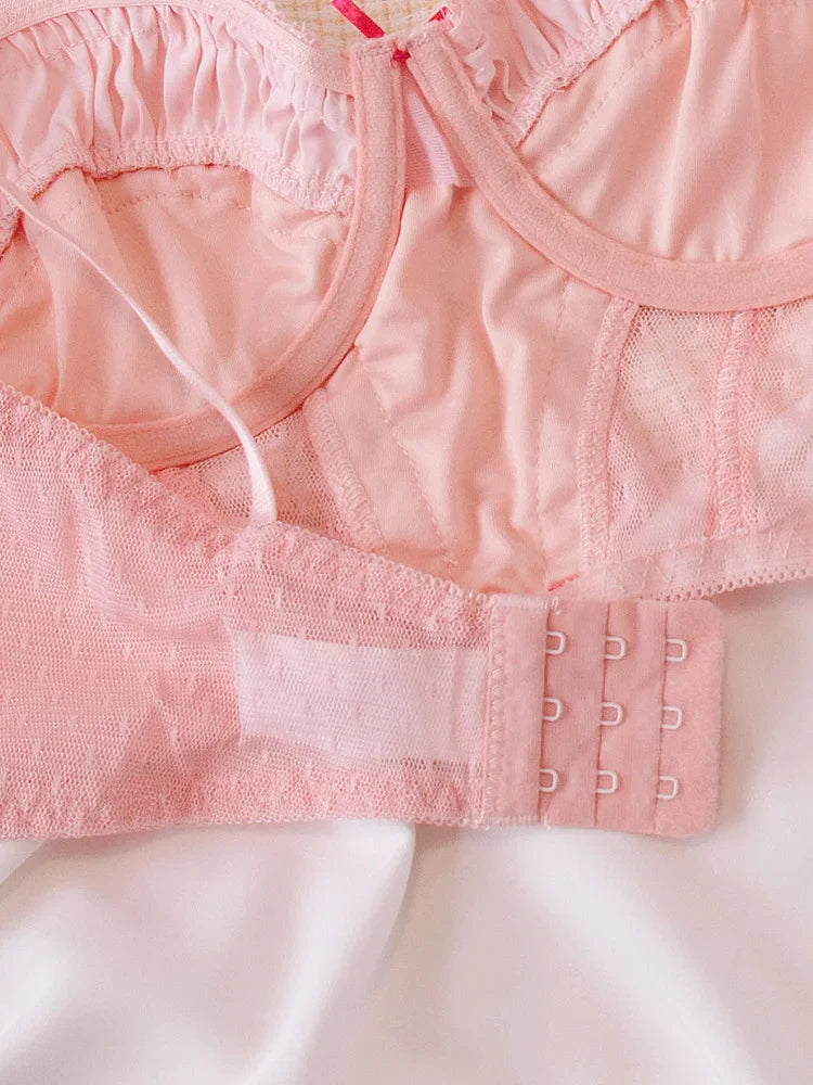 Ballet girls / pink bras lace thin Underwear