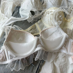 Beaded lingerie briefs comfortable lace without steel ring lifting up the support of light Underwear