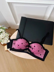 Black Embroidered Lace Bra