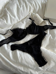 Black lace mesh lingerie feel Underwear