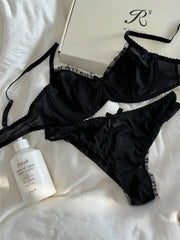 Black lace mesh lingerie feel Underwear