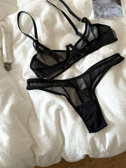 Black lace mesh thin paragraph large breast Underwear