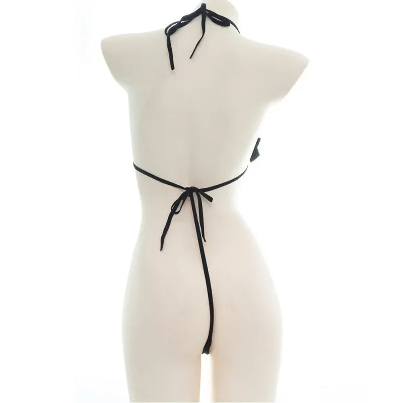 Bow Straps Bandage Bodysuit Women Micro Bikini Swimsuit Sexy Lingerie Underwear
