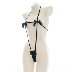 Bow Straps Bandage Bodysuit Women Micro Bikini Swimsuit Sexy Lingerie Underwear