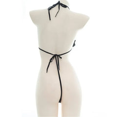 Bow Straps Bandage Bodysuit Women Micro Bikini Swimsuit Sexy Lingerie Underwear