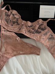 Bra French lace embroidered flowers Underwear