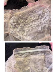 Bra Mermaid pearl chain pink lace lingerie princess Underwear