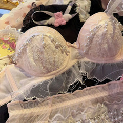 Bra Mermaid pearl chain pink lace lingerie princess Underwear
