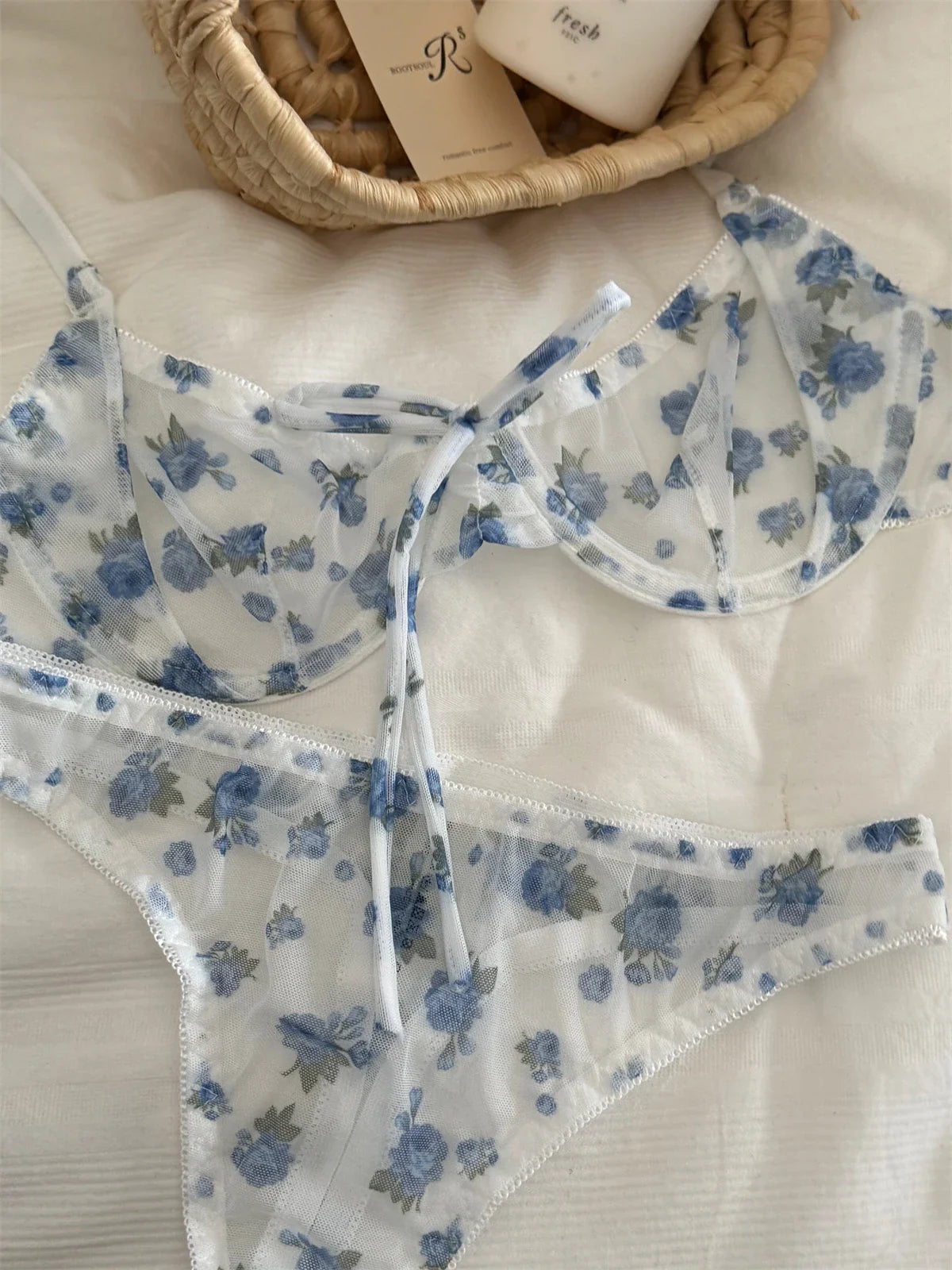 Bra floral women small fresh Underwear