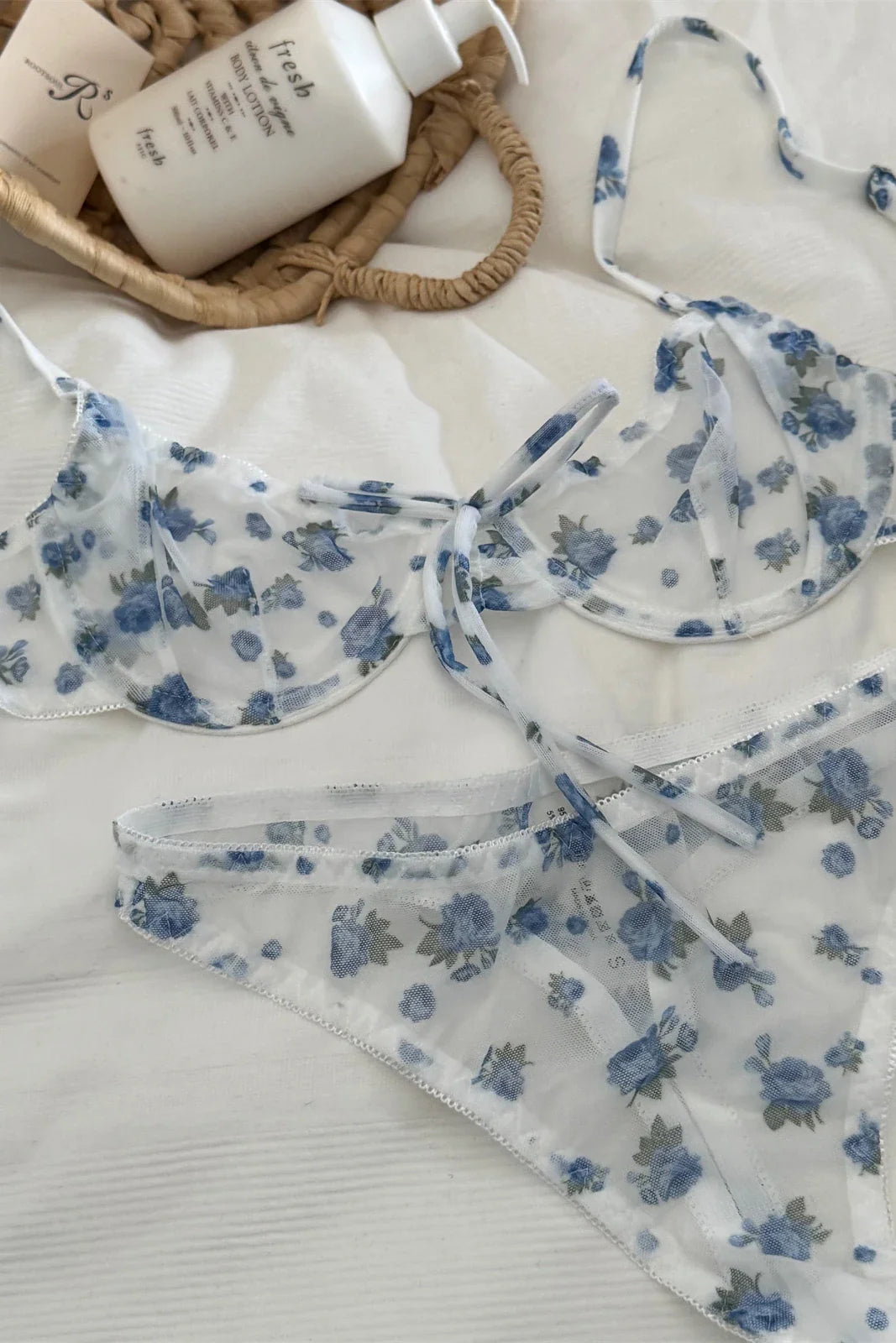 Bra floral women small fresh Underwear