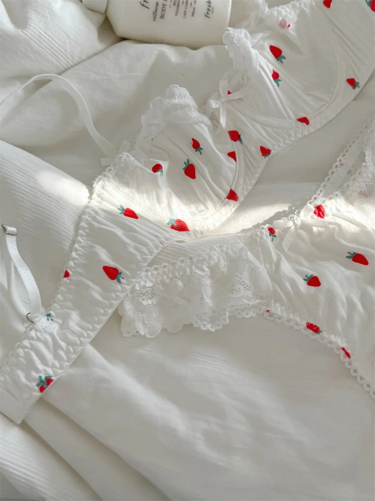 Bra floral women small fresh Underwear