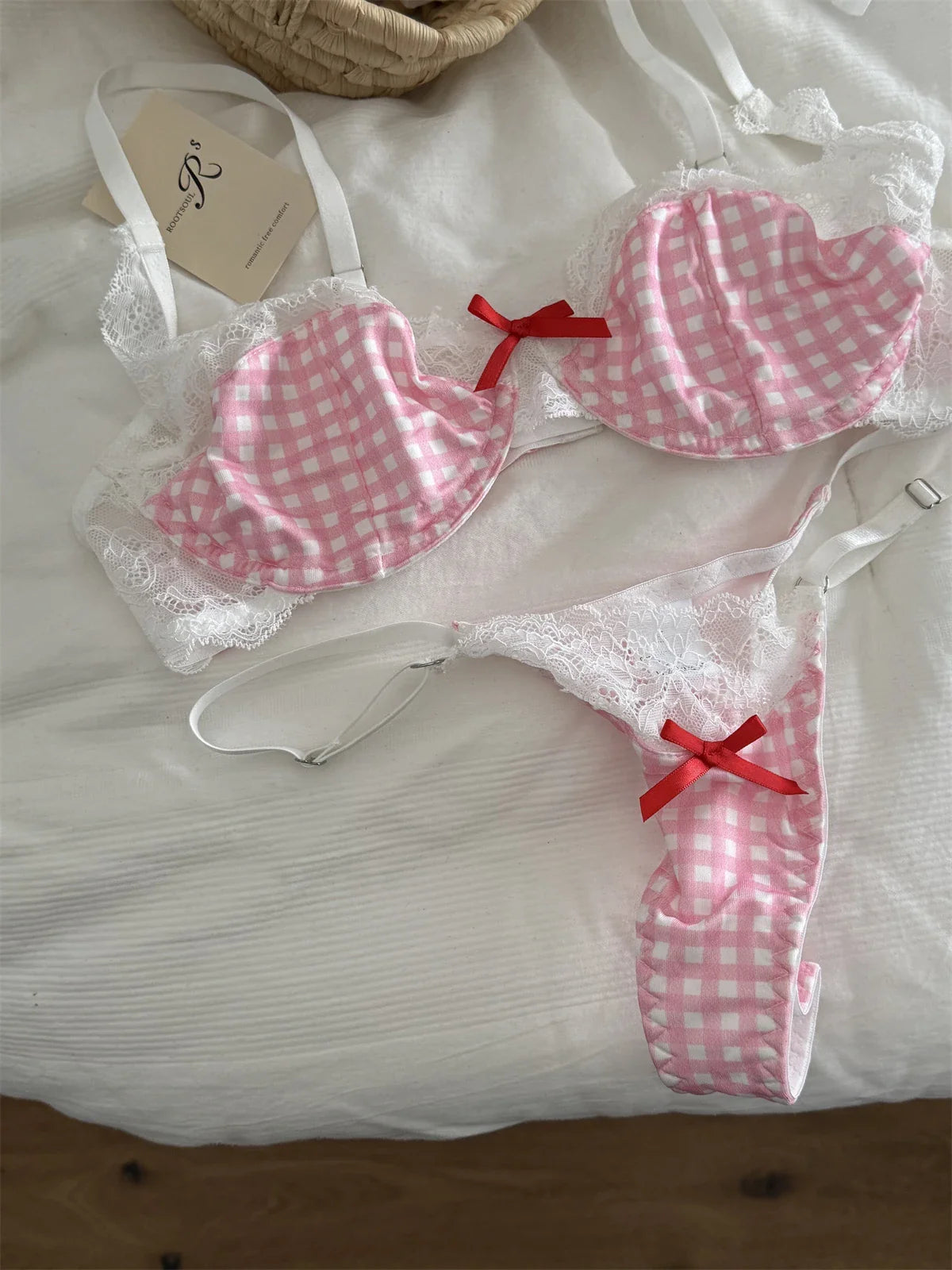 Bra plaid Underwear