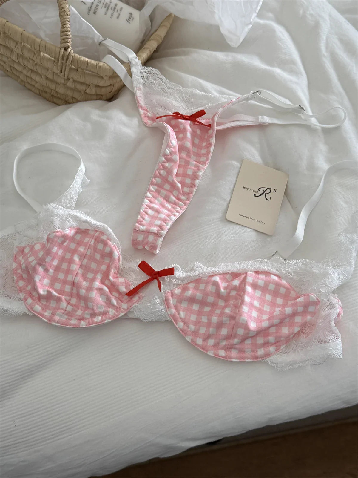 Bra plaid Underwear