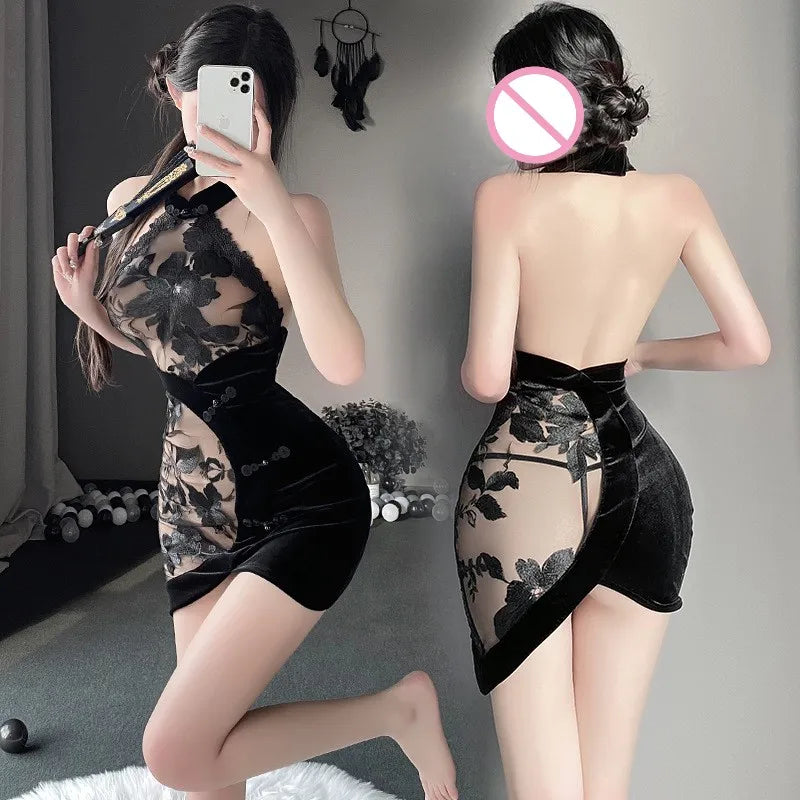 Traditional Cheongsam Mini Dress