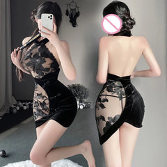 Traditional Cheongsam Mini Dress