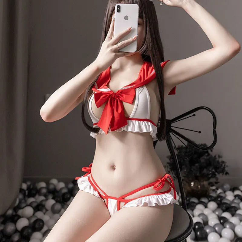 Cosplay Student Uniform Erotic Bra And Panty Set