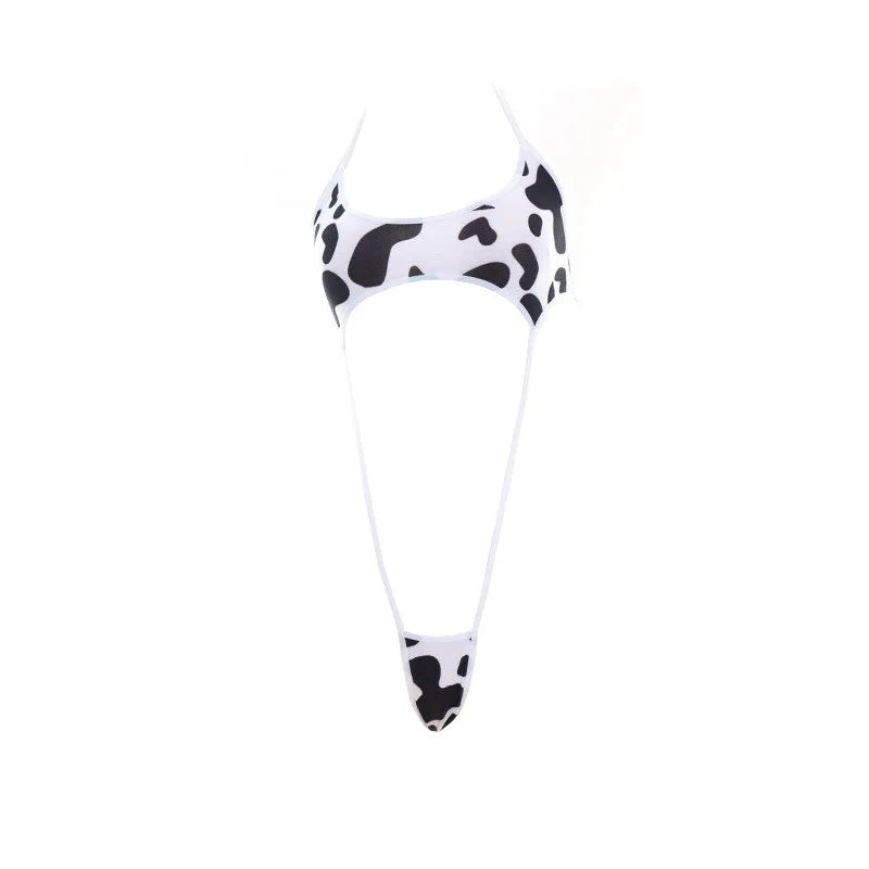 Cow Color Bodysuit + Stockings Sexy Lingerie Set