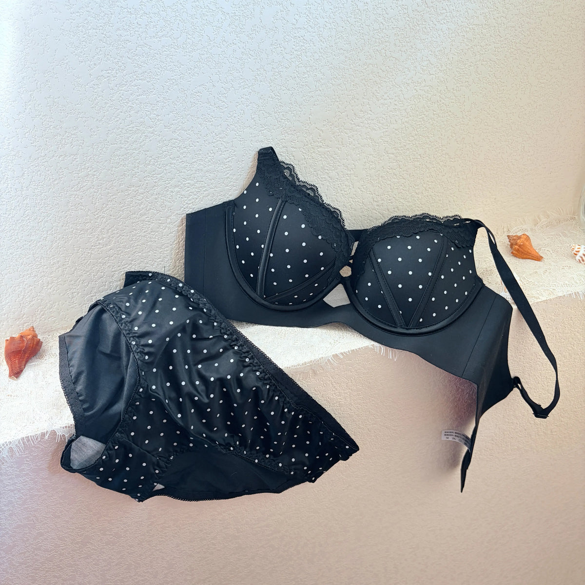Cream Polka Dot