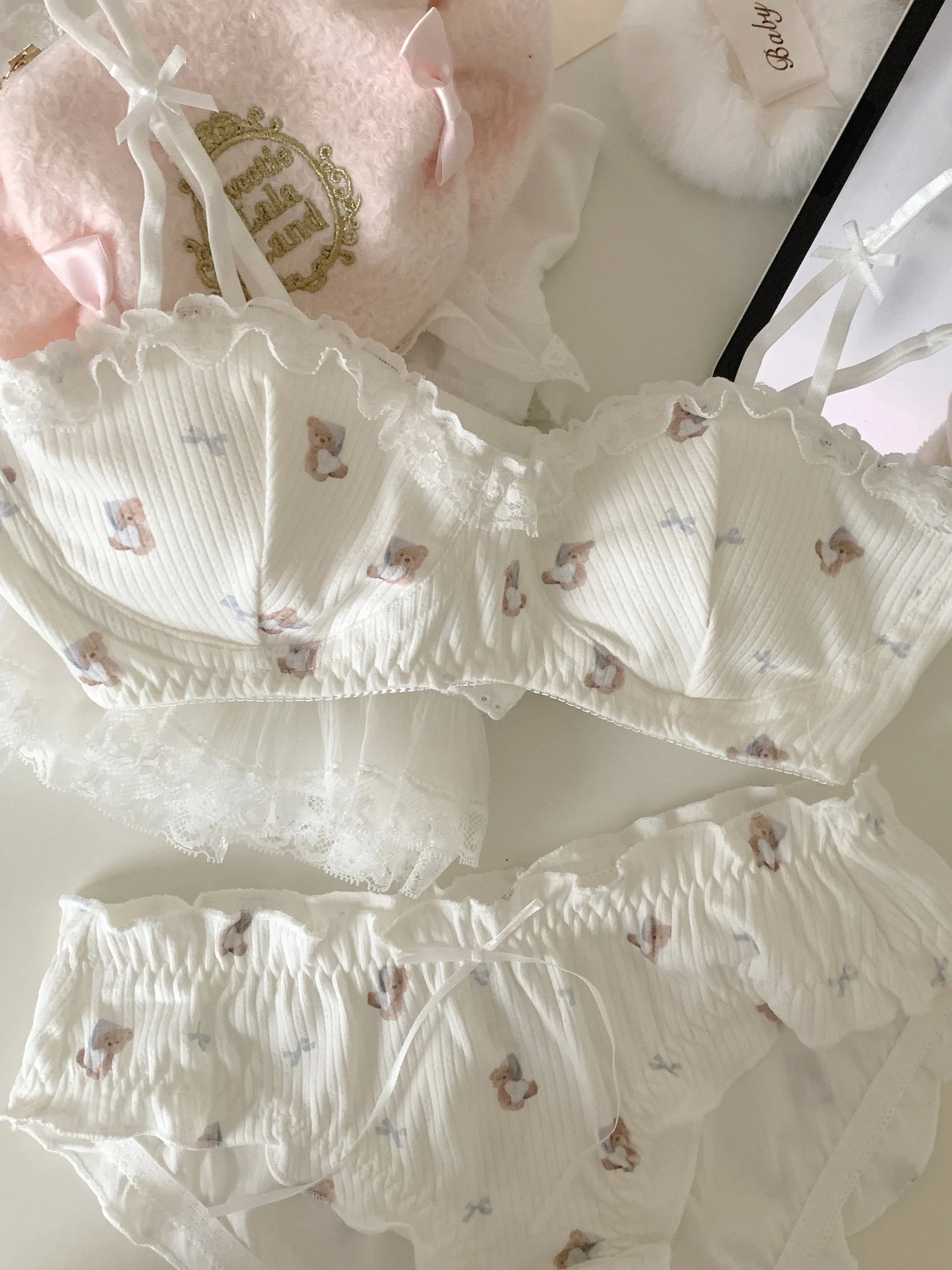 Cute Korean-Style Lingerie Lightweight Small-Bust Support Wireless Bra Women's Push-Up Underwear