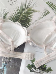 **Embroidered Floral Lace Low-Cut Japanese-Style Lingerie Set