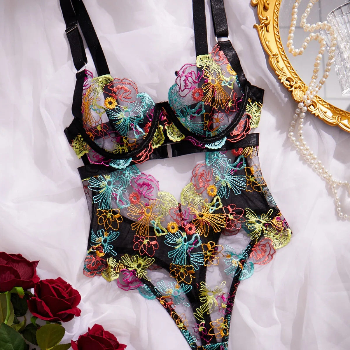 Embroidered floral sexy Underwear