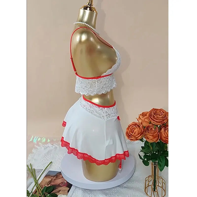 Erotic Hot Cosplay Uniform Fairy Ultra Sexy Seamless Bra Kit Garter Set