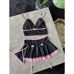 Erotic Hot Cosplay Uniform Fairy Ultra Sexy Seamless Bra Kit Garter Set