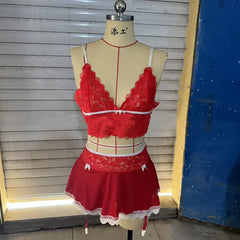 Erotic Hot Cosplay Uniform Fairy Ultra Sexy Seamless Bra Kit Garter Set