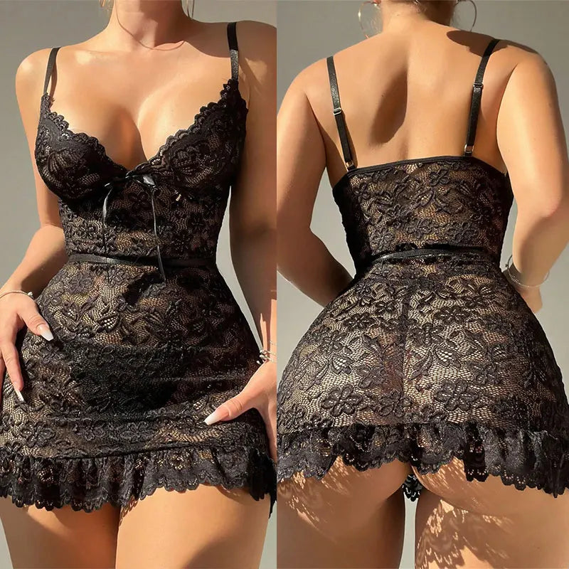 Erotic Sex Clothes Open Crotch Open Bra Lace Sleepwear Lenceria Erotic Hot Sexy Underwear