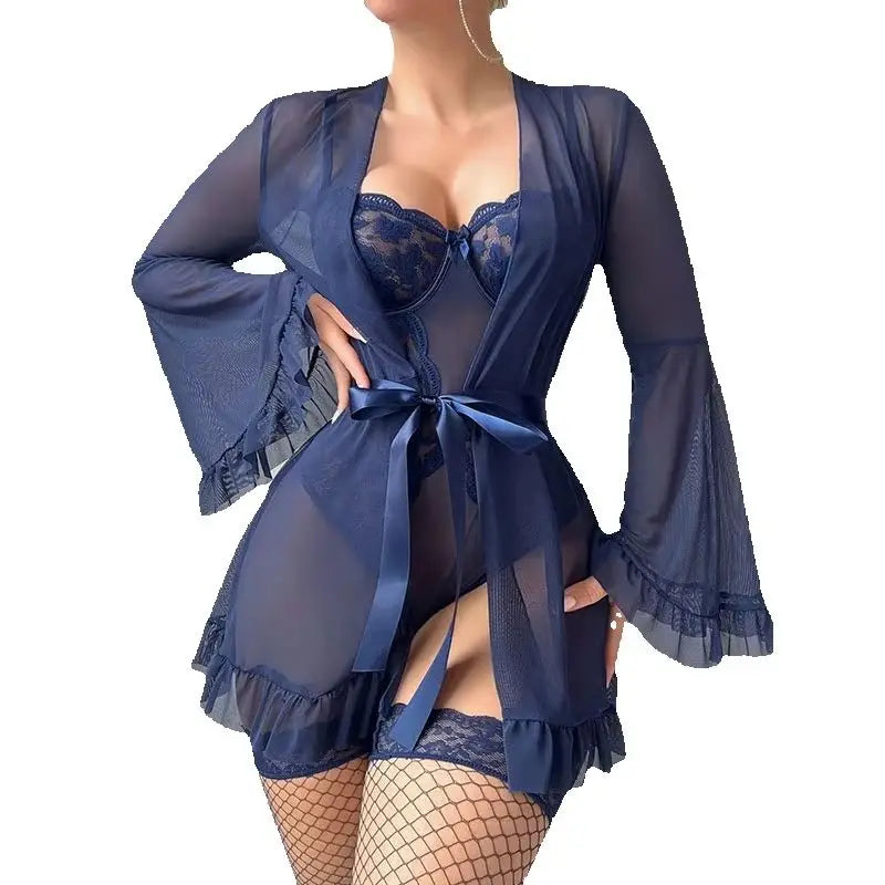 Fairy Lingerie Transparent Open Bra Erotic Ultra Sexy See Through Chemise NightDress