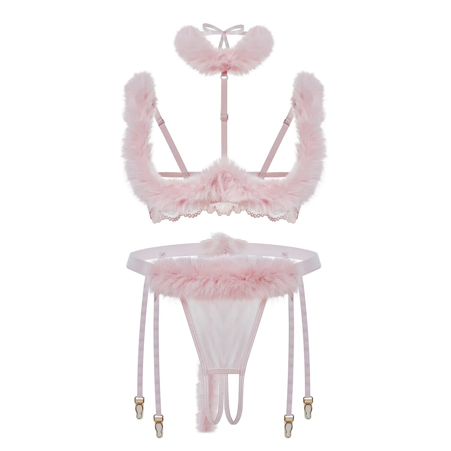 Feather Lace Heavywork Bra Set