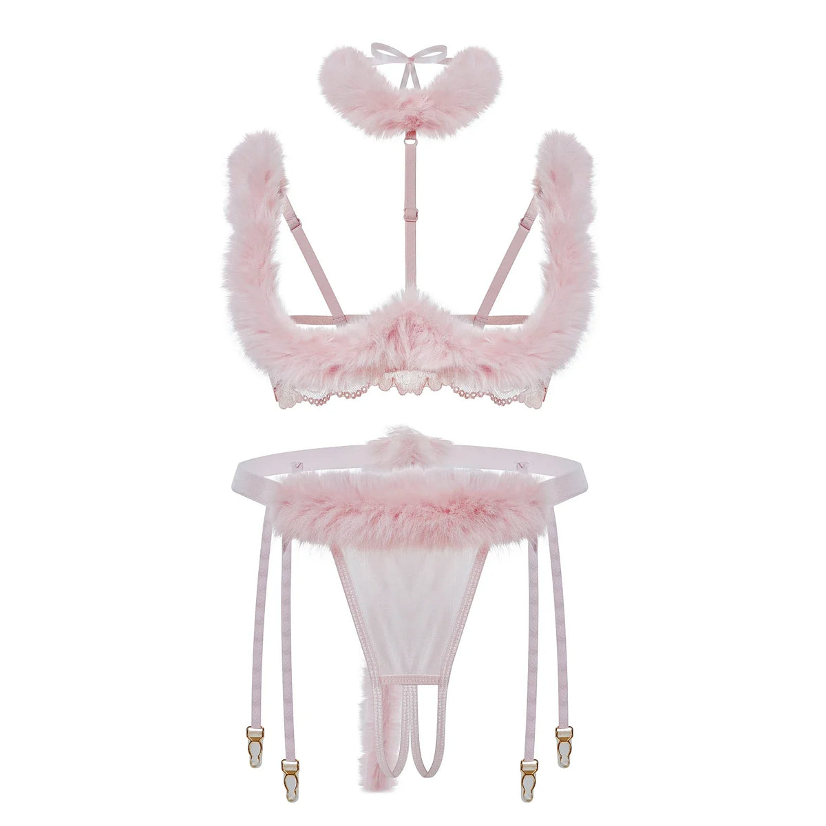 Feather Lace Heavywork Bra Set