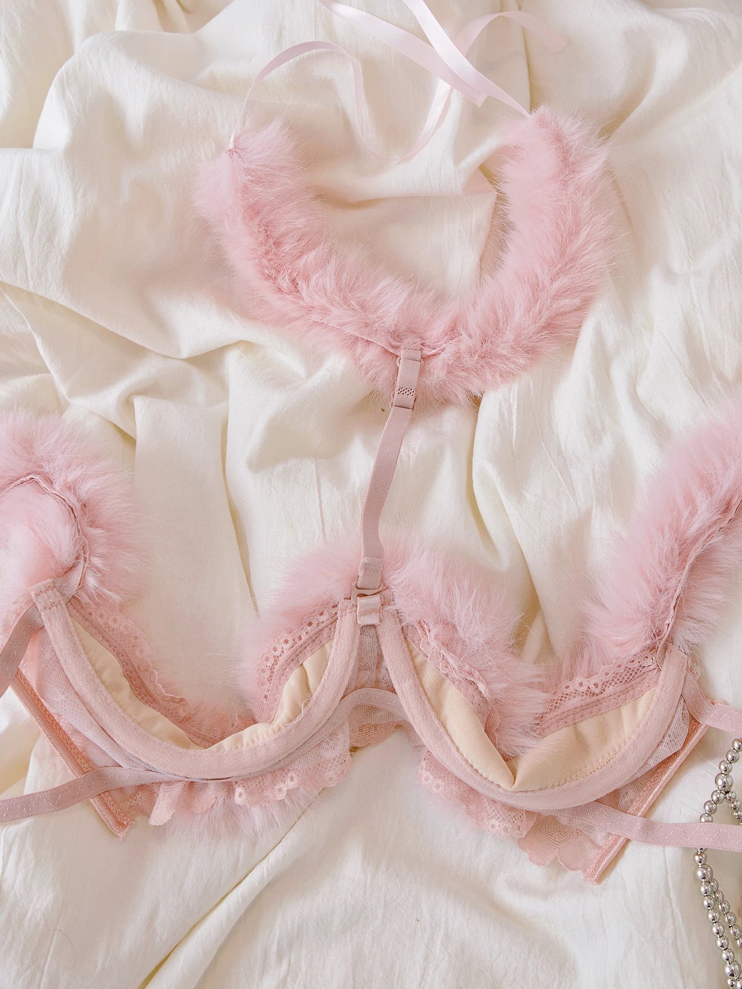 Feather Lace Heavywork Bra Set