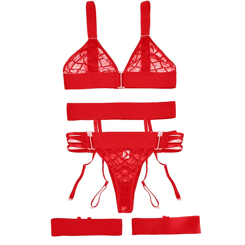 Fetish Sexy Exotic Sets Lace Bra Garter Sexual Porn Transparent Sissy Baby Doll Erotic Costume Thong Short Neghtie