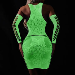 Fishing Net Transparent Women's Sexy Two Piece Set