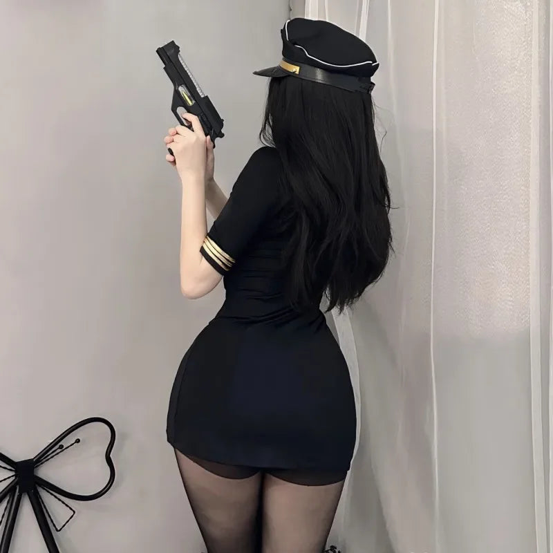 Cosplay Lingerie Roleplay Erotic Costume Sex Black Dress