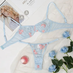 Floral Embroidery Bra Panty Sets Lingerie