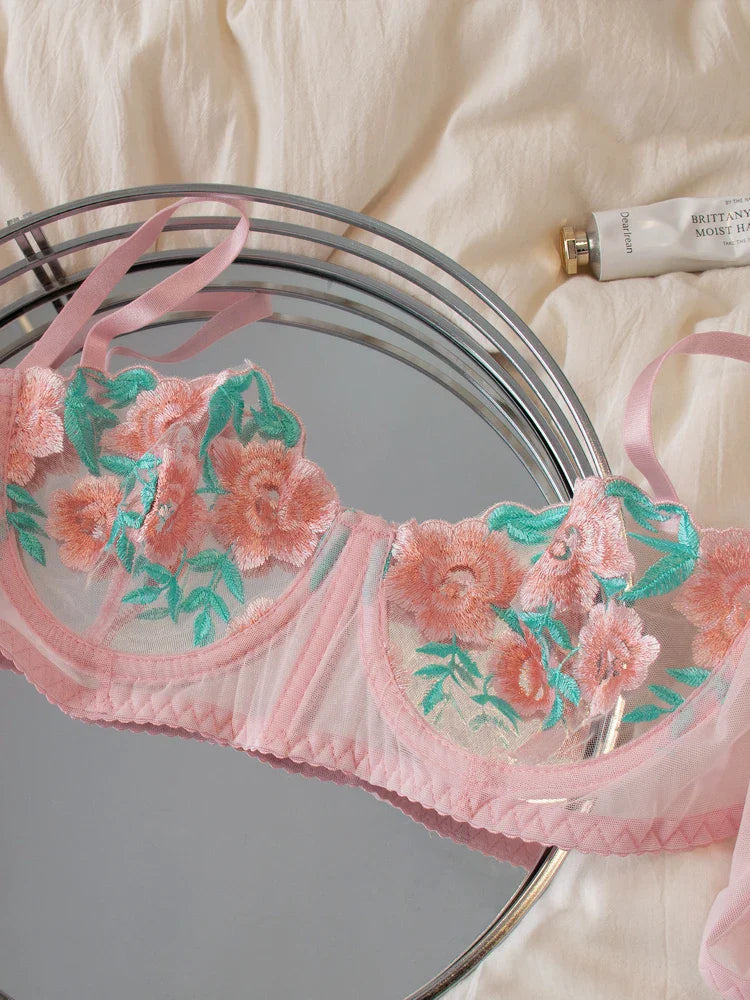 Floral Embroidery Temperament Underwear