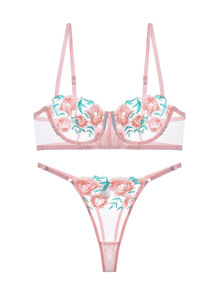 Floral Embroidery Temperament Underwear