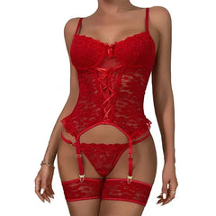Floral Transparent Lace Bra Panty Set
