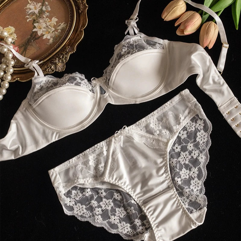 French 1/2 Thin Cup Push Up Bra Set