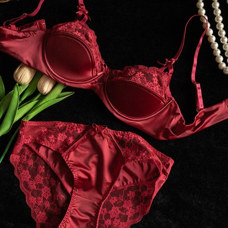 French 1/2 Thin Cup Push Up Bra Set