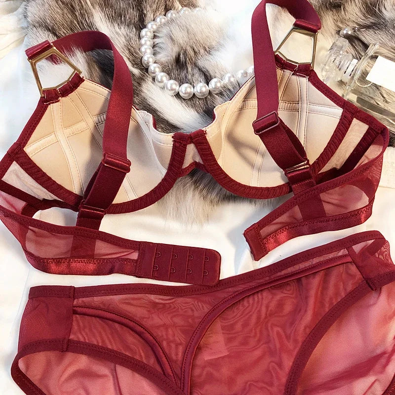 French Classic Lattice  1/2 Thin Cup Women Underwear