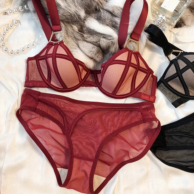 French Classic Lattice  1/2 Thin Cup Women Underwear