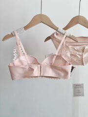 French Satin Lace Lingerie Set