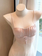 French Sexy Lace & Satin Bandeau Bra